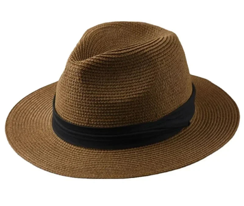 Men's and Women's Plus Size Panama Sun Hats - Wide Brim Straw Hats for Summer Beach Outings