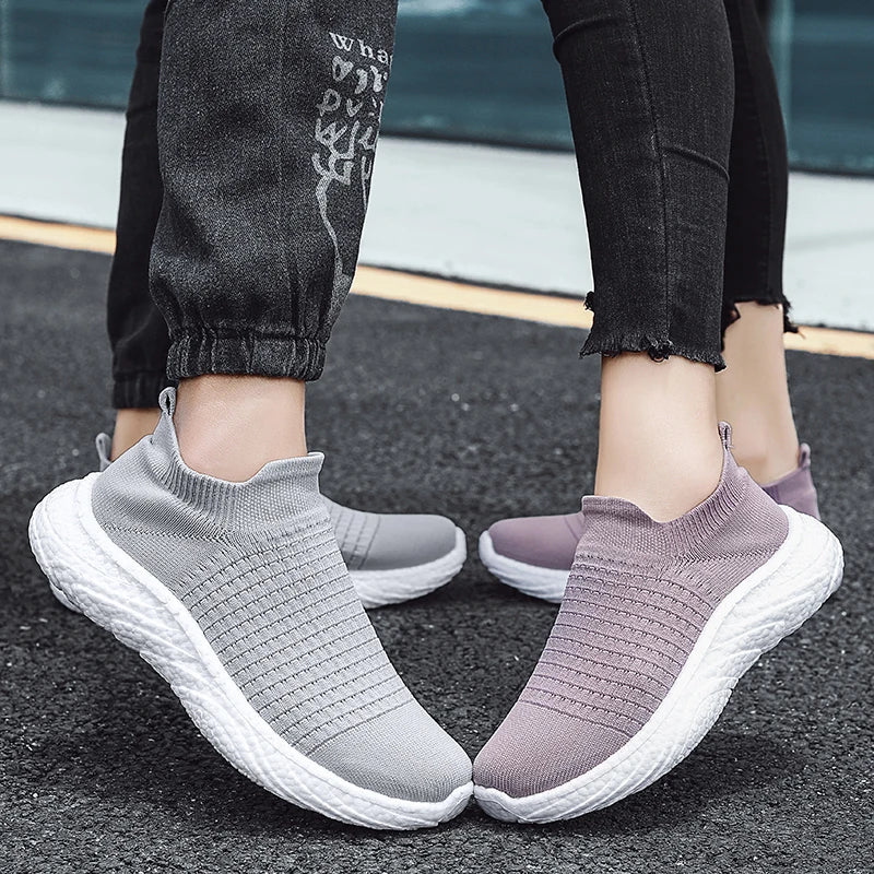 Elegant Women's Lightweight Slip-On Sneakers for Walking and Running