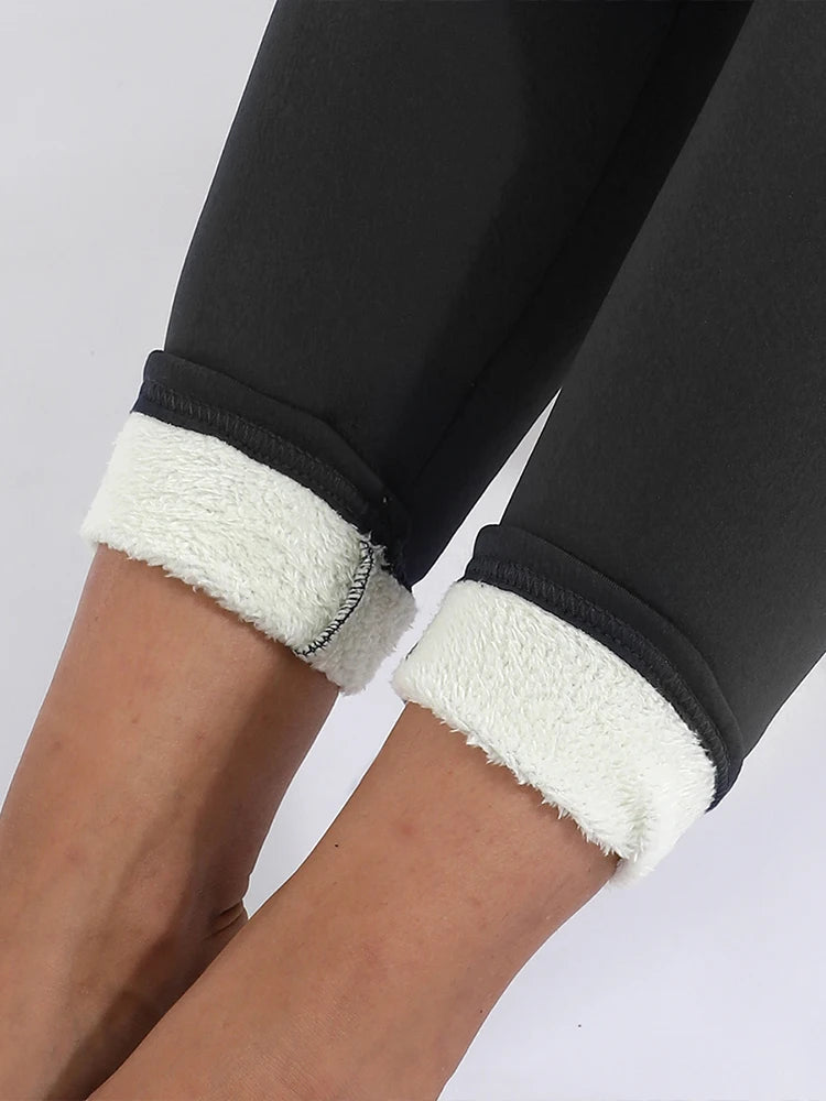 High-Waisted Fleece-Lined Winter Leggings for Women - Thick, Cozy, and Cold-Resistant