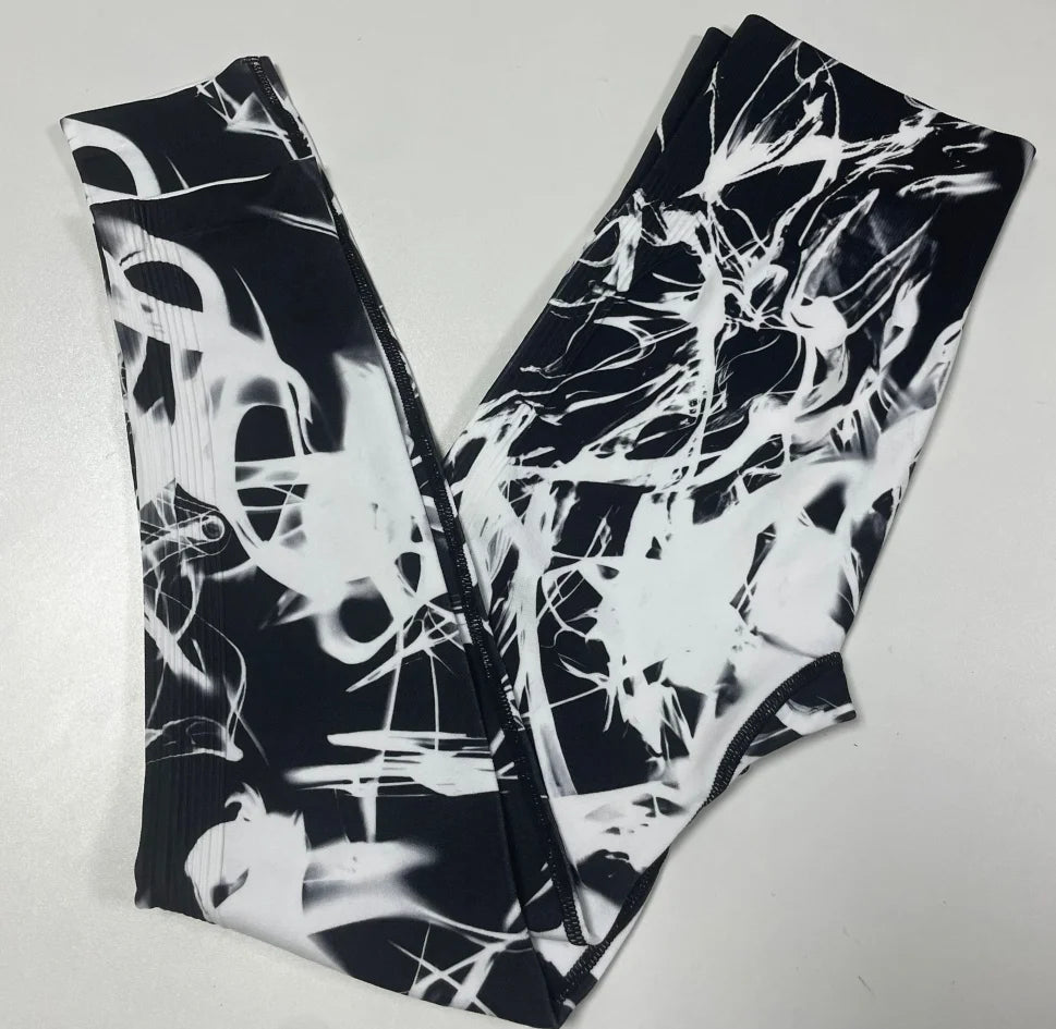 High Waist 3D Printed Tie Dye Leggings for Women - Seamless Elastic Fitness Tights for Yoga and Running