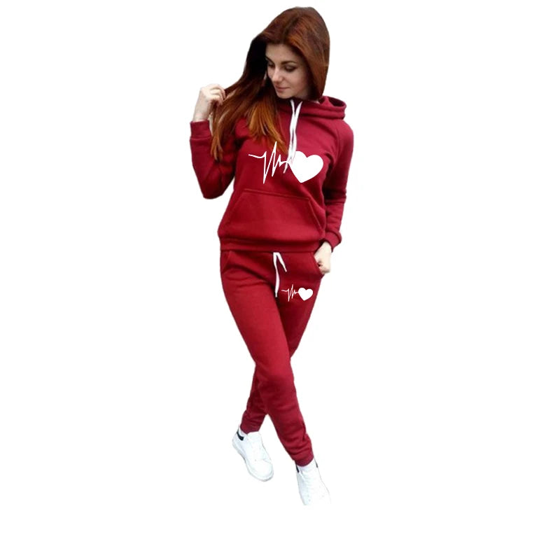 Stylish Women's Tracksuit Set: Pullover Hoodie and Long Pants for Ultimate Comfort