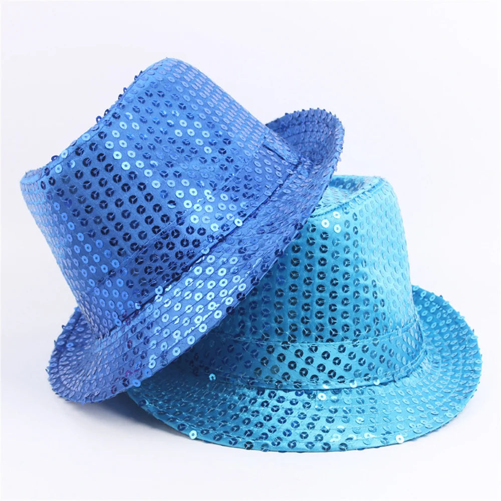 2024 Unisex Sequin Jazz Hat for Parties, Dances, and Celebrations - Dazzling Cowboy Cap with Adjustable Fit