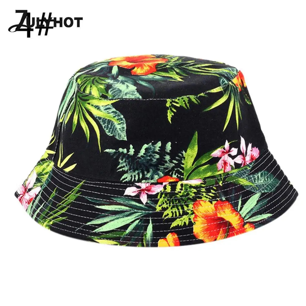 Floral Bucket Sun Hat for Summer Fun - Stylish Beach and Outdoor Cap with Sun Protection for Men and Women