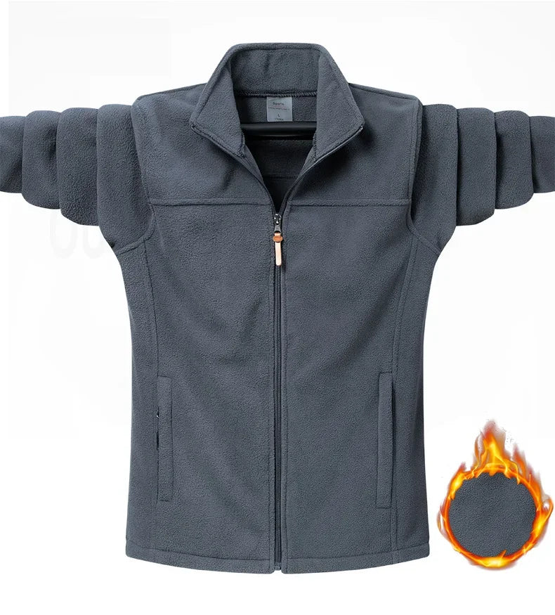 Oversized Men's Trendy Patchwork Fleece Jacket for Spring Sports and Casual Outings