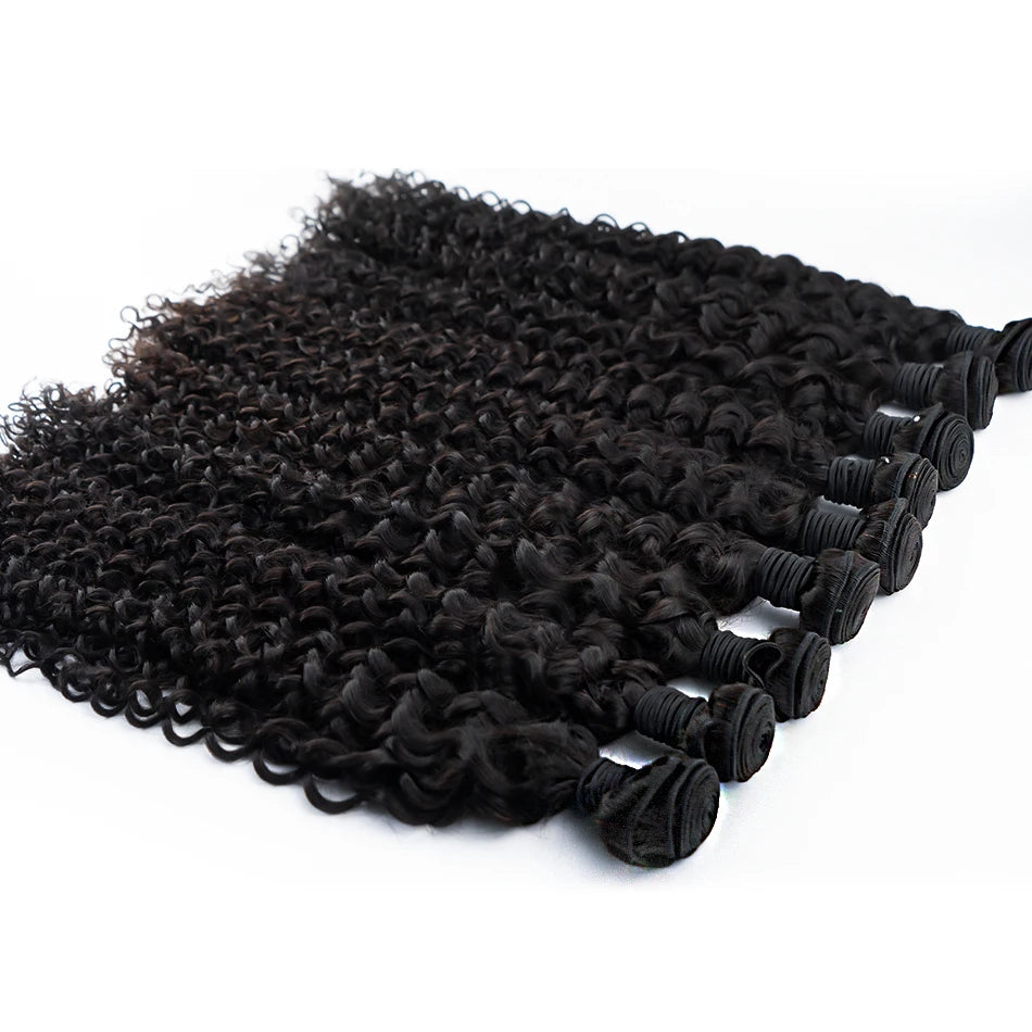 Luxury Indian Remy Curly Wave Hair Bundles - 10-30 Inches Natural Black 100% Human Hair Extensions