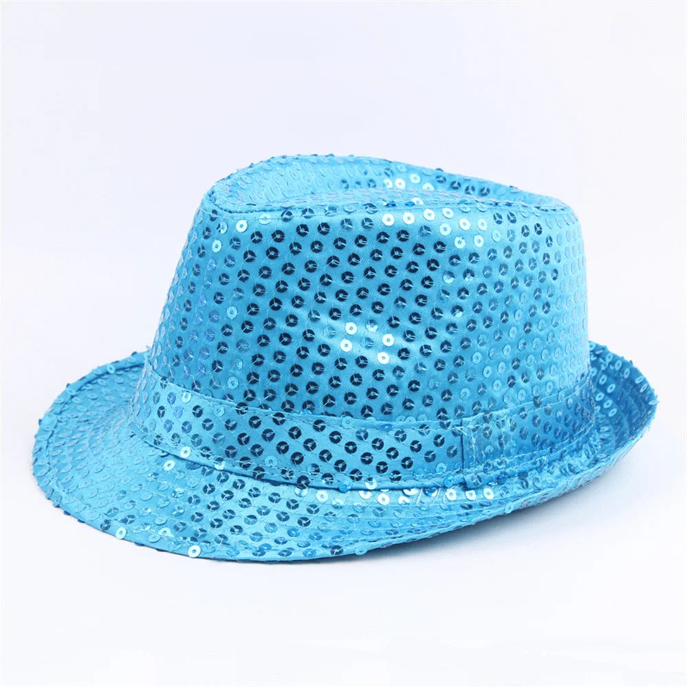 2024 Unisex Sequin Jazz Hat for Parties, Dances, and Celebrations - Dazzling Cowboy Cap with Adjustable Fit