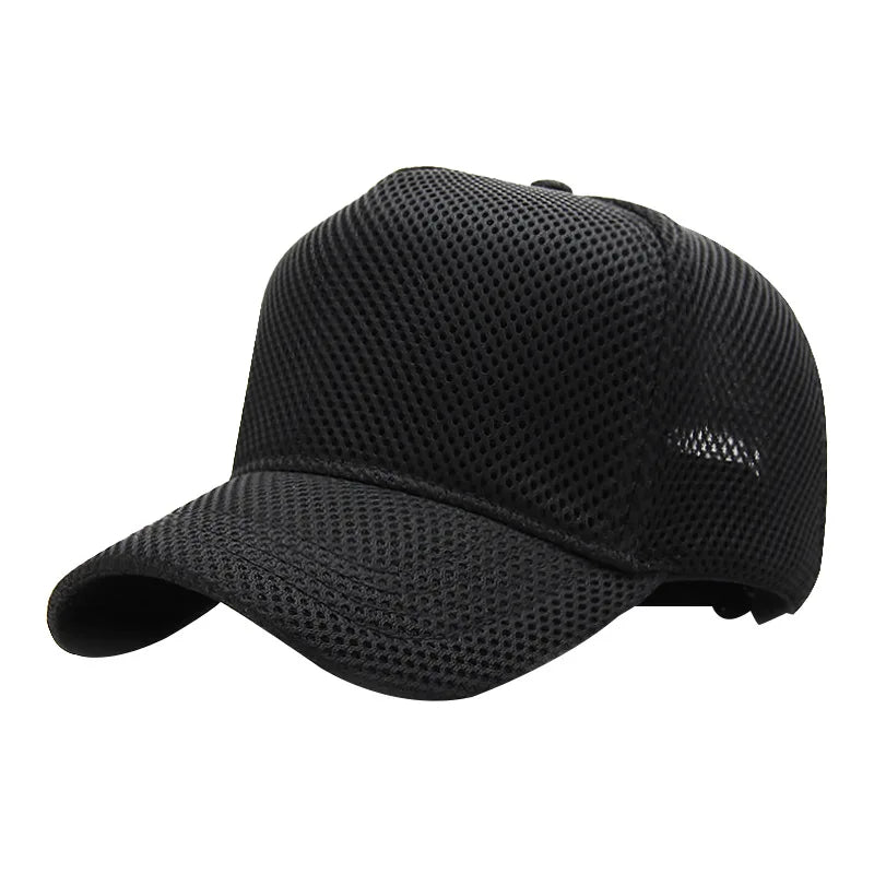 Plus Size Summer Trucker Cap for Men and Women - Breathable Adjustable Mesh Baseball Hat for Outdoor Sports