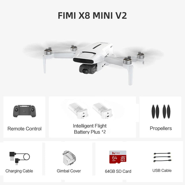 FIMI X8 MINI V2 Drone - 9km GPS Quadcopter with 4K Camera & Advanced Features for Aerial Photography 2023