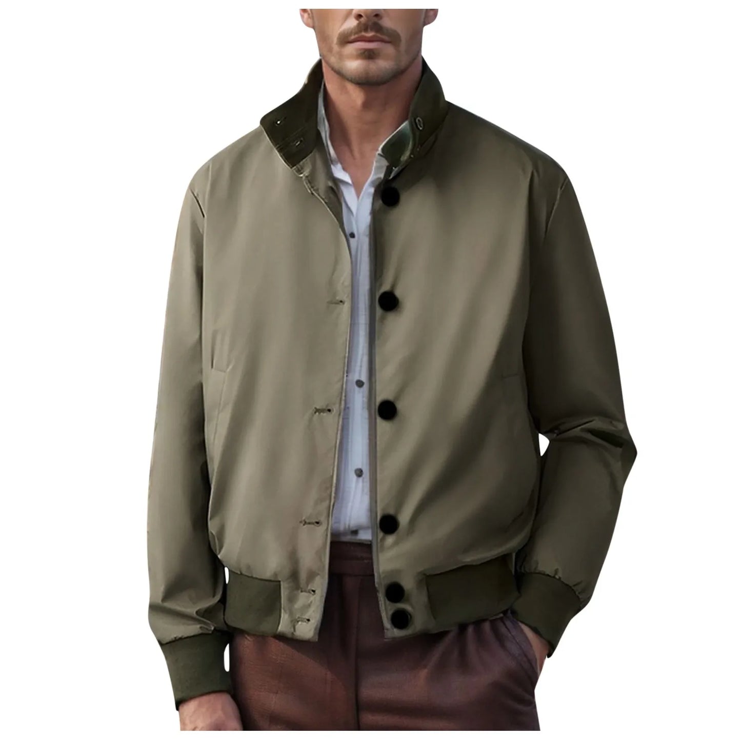 Stylish Loose-Fit Patchwork Jacket for Men with Functional Pockets and Comfortable Design