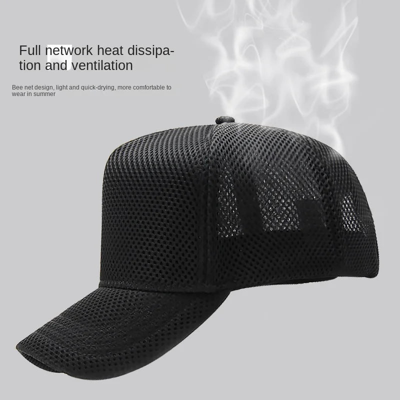 Plus Size Summer Trucker Cap for Men and Women - Breathable Adjustable Mesh Baseball Hat for Outdoor Sports