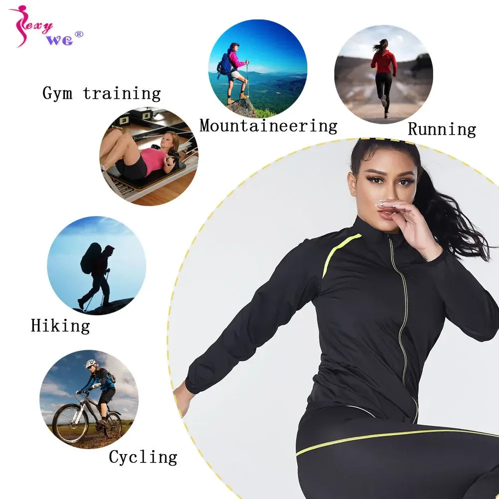 SEXYWG Women's Thermo Fitness Suit - Sweat-Inducing Gym Wear for Weight Loss and Body Shaping