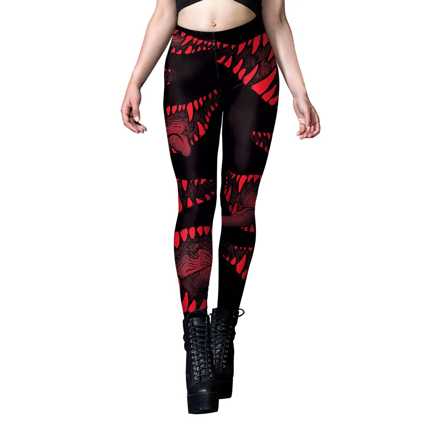 Gothic Enchantment 3D Scar Women’s High Waist Leggings with Divination Print - Sexy Stretch Ankle Pants for Yoga and Casual Wear