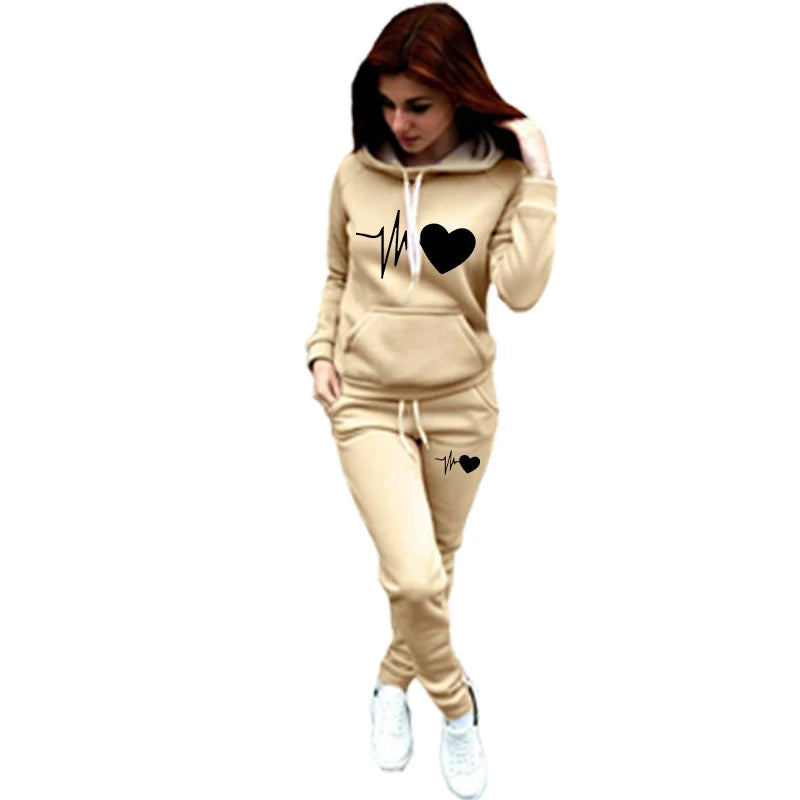 Stylish Women's Tracksuit Set: Pullover Hoodie and Long Pants for Ultimate Comfort