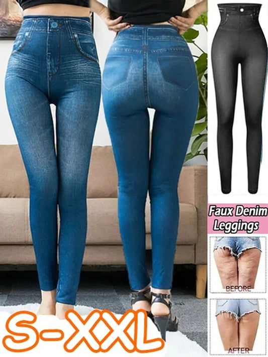 Curvy Confidence Scrunch Leggings for Women - High Waist Anti-Cellulite Fitness Pants 2XL