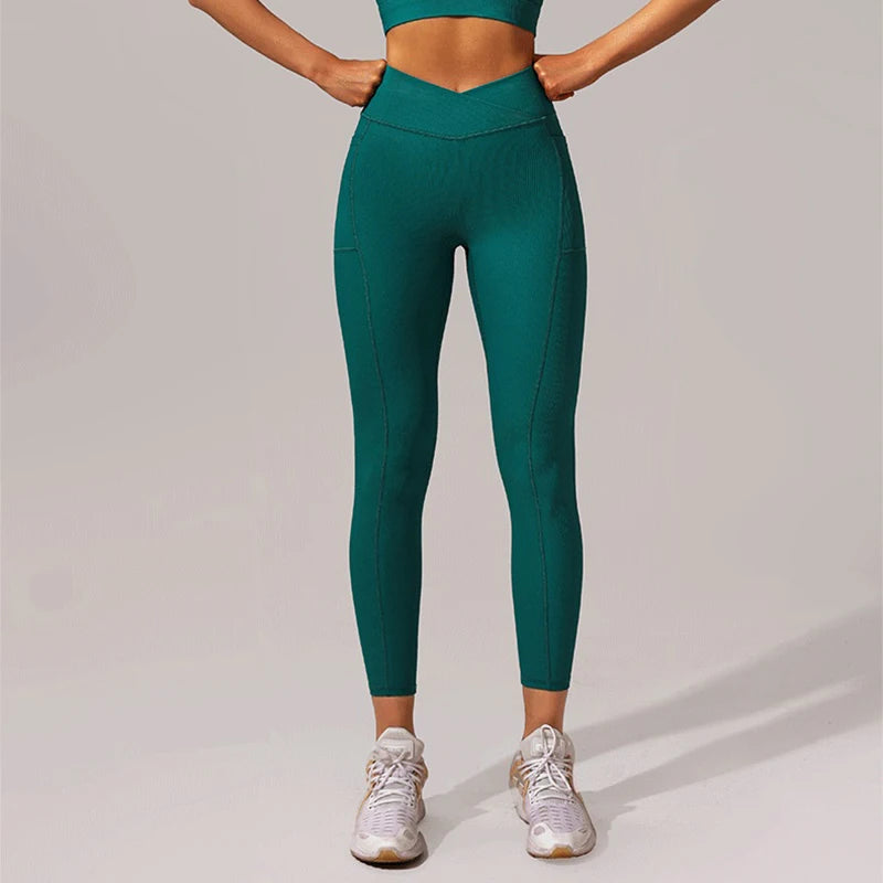 High-Waisted Booty-Lifting Women's Fitness Leggings - Seamless Push Up Stylish Workout Tights