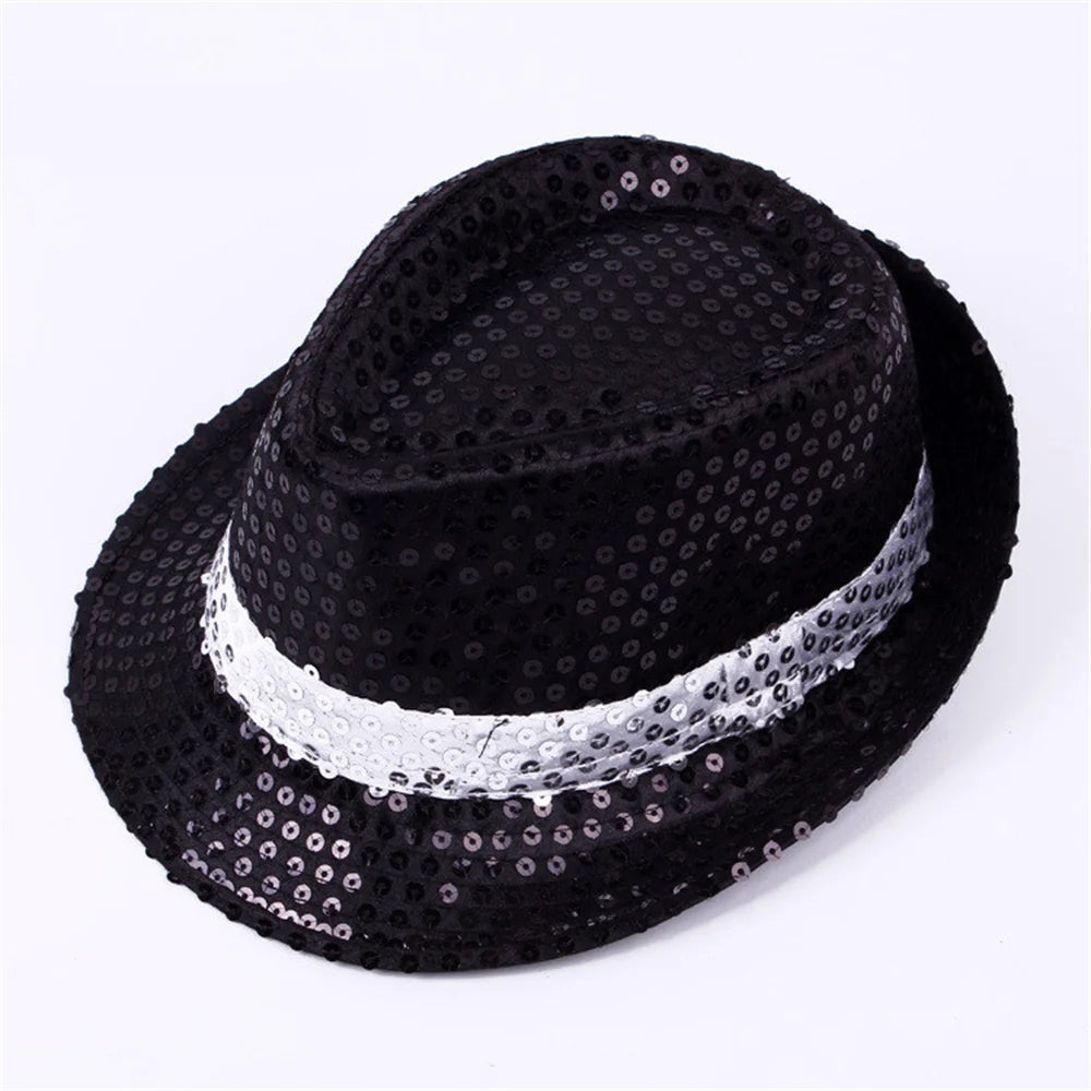 2024 Unisex Sequin Jazz Hat for Parties, Dances, and Celebrations - Dazzling Cowboy Cap with Adjustable Fit