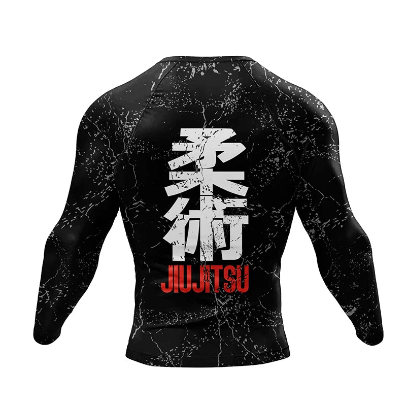 4-Piece Men's Jiu Jitsu Rashguard Set: MMA T-Shirt, Pants & Gym Shorts for Brazilian Grappling and Boxing