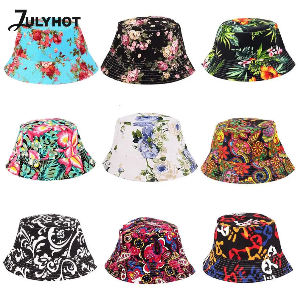 Floral Bucket Sun Hat for Summer Fun - Stylish Beach and Outdoor Cap with Sun Protection for Men and Women