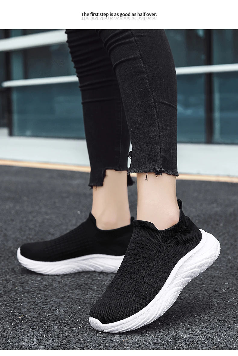 Elegant Women's Lightweight Slip-On Sneakers for Walking and Running