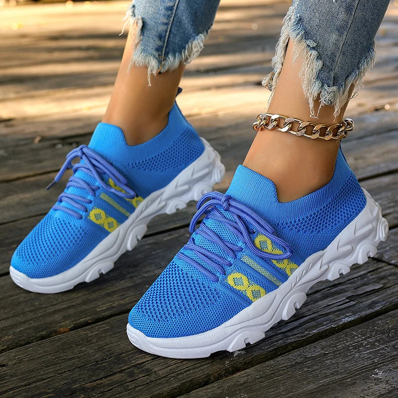 Vibrant Multi-Color Lace-Up Women's Thick Platform Sneakers for Ultimate Comfort and Style