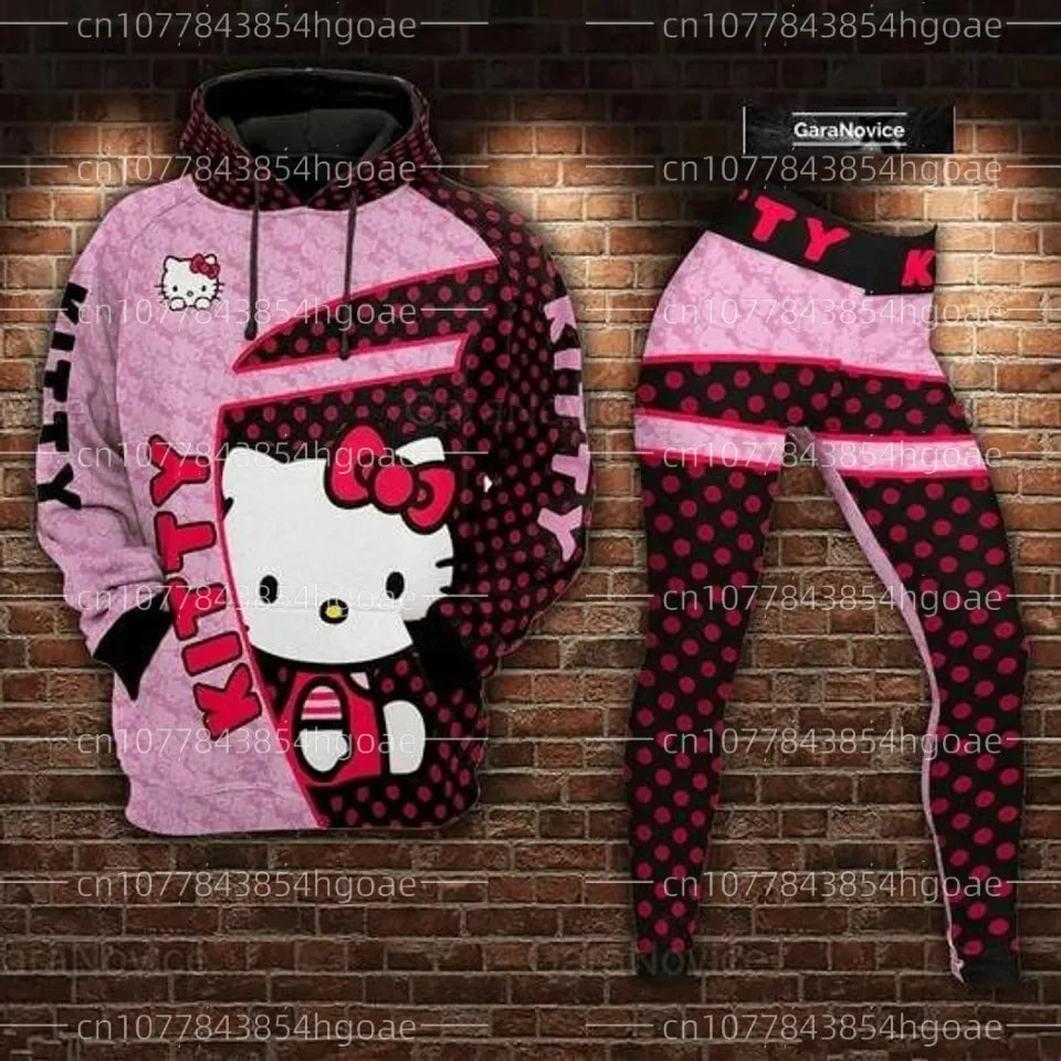 Customizable Disney-Inspired Women's Hoodie and Legging Set for Yoga and Sports Fashion 2024