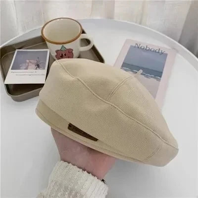 Unisex Retro Woolen Beret Hat for Autumn Winter 2023 - British Style Painter Cap in Classic Colors