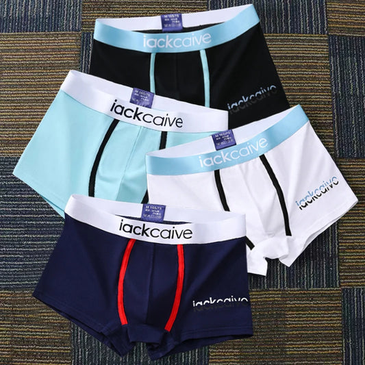 Men's Cotton Boxer Shorts Set - 4 Pcs U-Convex Comfortable Underwear for Stylish Men