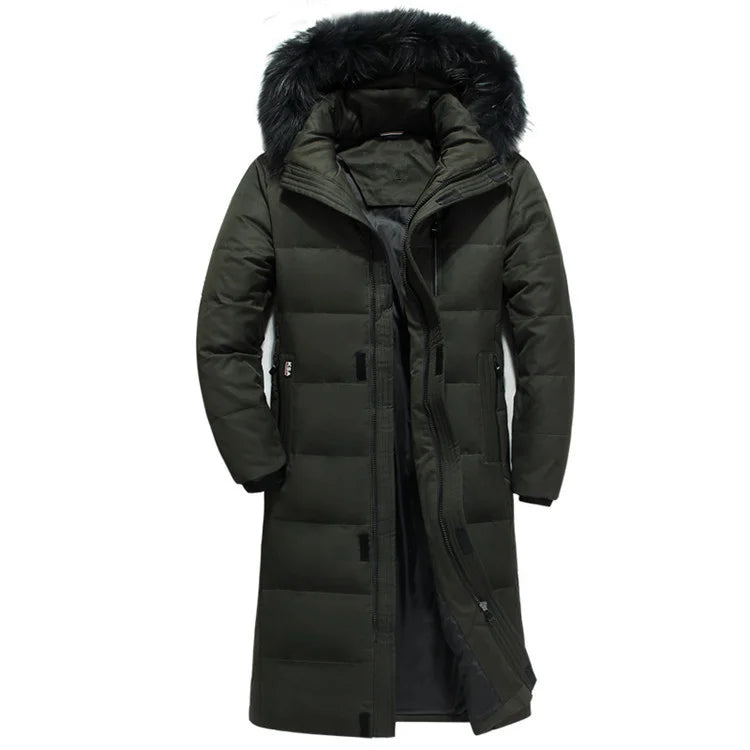 KOLMAKOV Men's Extended Length Down Parka with Removable Hood for Big and Tall Sizes S-6XL