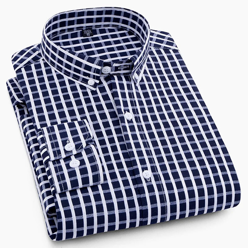 Premium Striped Long Sleeve Formal Shirt for Big and Tall Men - Spring/Summer Collection