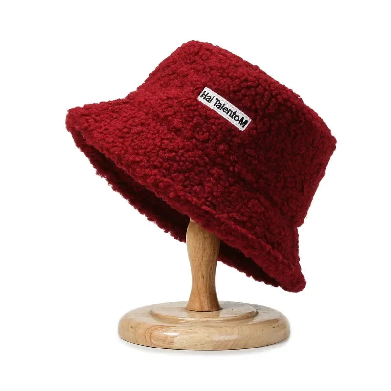 Chic Faux Fur Bucket Hat for Women - Warm Lamb Wool Fisherman Cap for Fall and Winter Activities