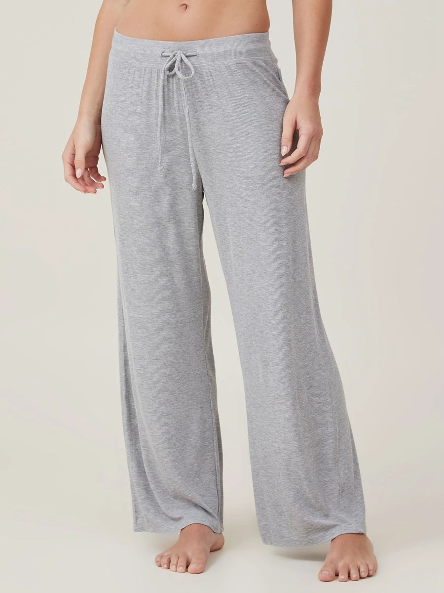 High-Waisted Wide-Leg Women's Lounge Pants - Comfy Casual Pajama Bottoms with Drawstring