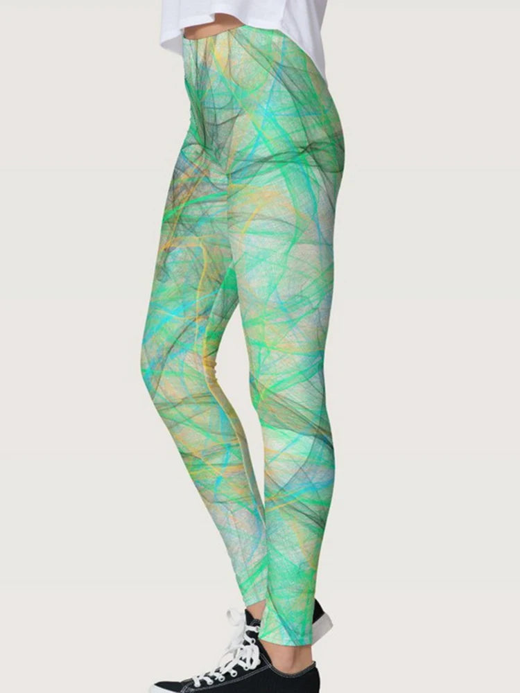 High-Waisted Digital Print Leggings for Women - Sexy Sports Tights for Gym and Yoga Workouts