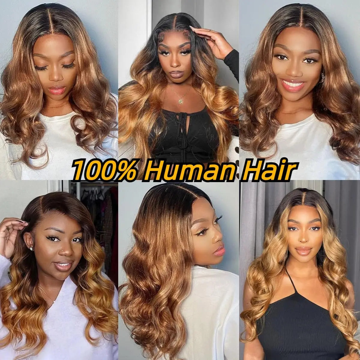 Ombre Brown 10A Brazilian Body Wave Remy Hair Extensions – T1B/4/30 Bundles (Set of 3)