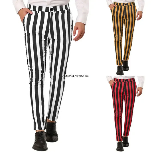 Male Business Suit Trousers Striped Large Size Refreshing Comfortable Casual Trousers Mens Big And Tall Pants