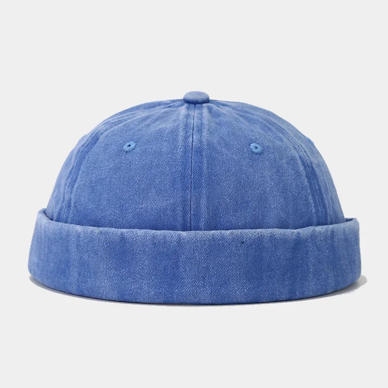 Unisex Four Seasons Cotton Docker Beanie Cap - Stylish Brimless Hat for Men and Women