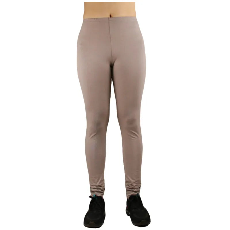 Plus Size Women's Cotton Leggings - Basic Tight Fit Pants in Grey (5XL, 4XL, 3XL, 2XL, XL)