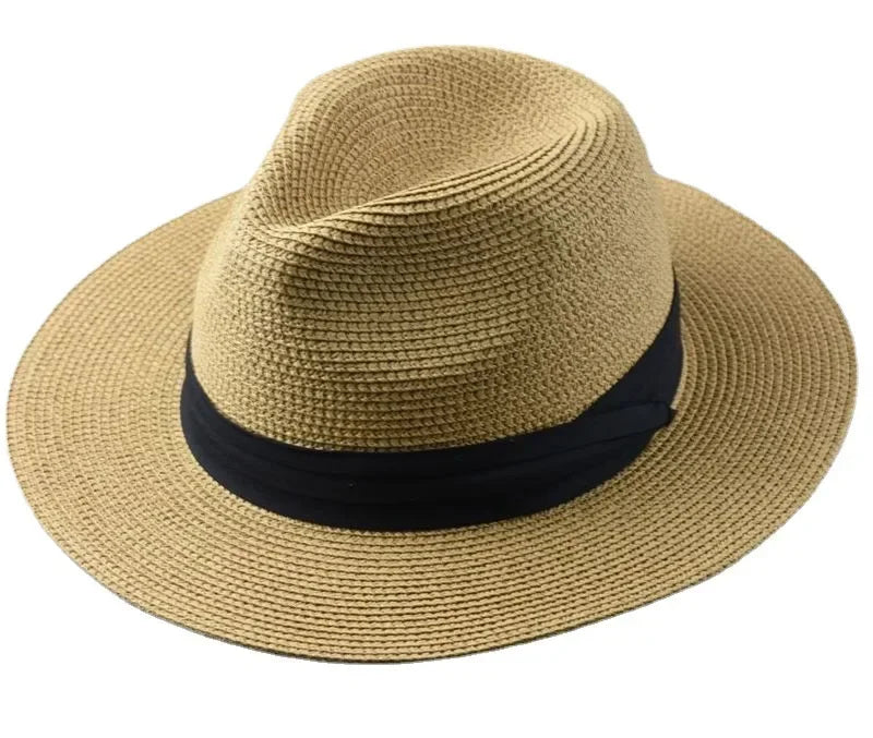 Men's and Women's Plus Size Panama Sun Hats - Wide Brim Straw Hats for Summer Beach Outings