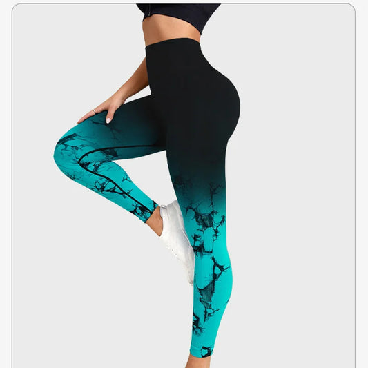 2023 Gradient Seamless High Waist Tie Dye Yoga Leggings for Women - Hip Lift Fitness Tights