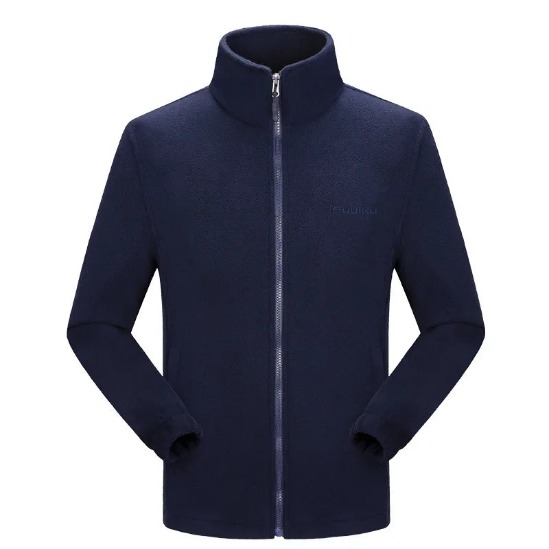 Plus Size Men's Fleece Jacket for Big and Tall - Sizes 6XL to 10XL, Cozy Autumn Spring Cardigan