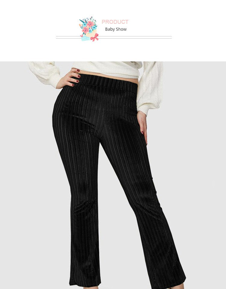 High-Waisted Plus Size Straight-Leg Bootleg Trousers for Women - R'l Stylish Transitional Pants