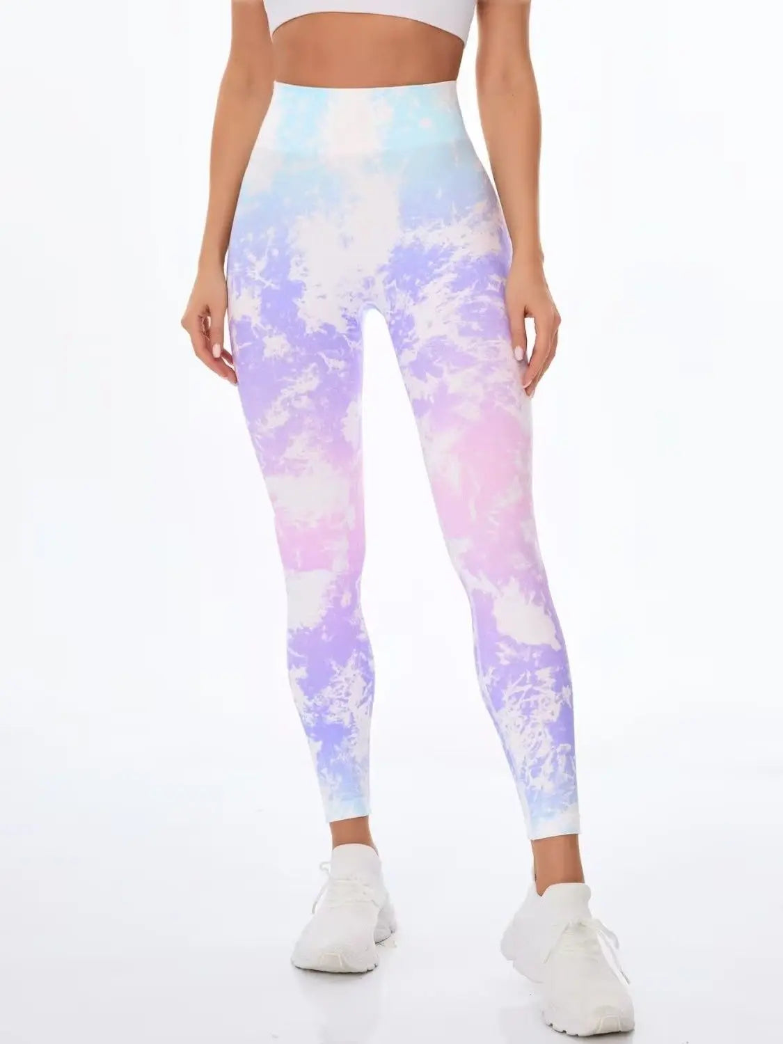 2024 Peach Hip Seamless High-Waisted Multi-Color Printed Yoga Leggings for Women - Sports Running Tights