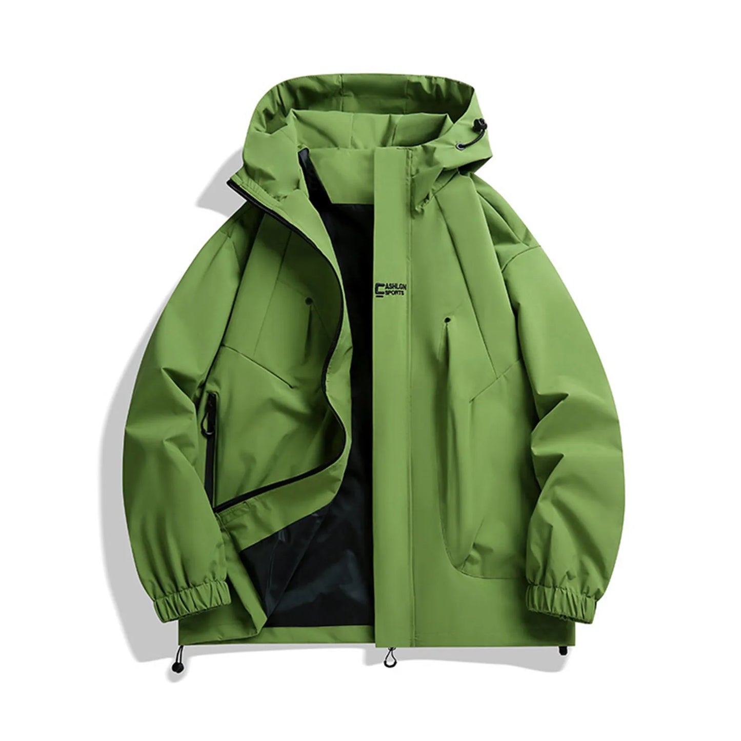 Men's Lightweight Windproof Hooded Jacket - Trendy Casual Outerwear for Big and Tall Sizes