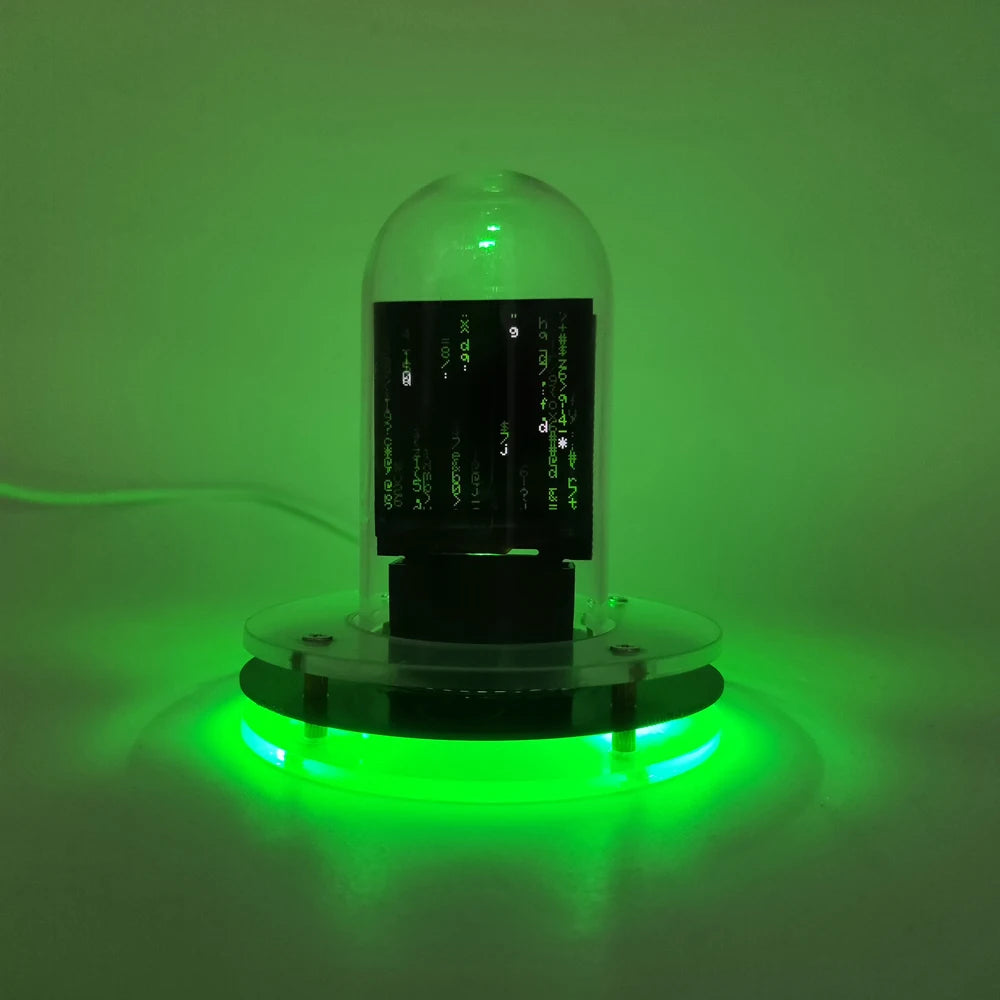 Crypto Chic Nixie Tube Alarm Clock with Custom RGB Lighting & Personal Photo Gallery