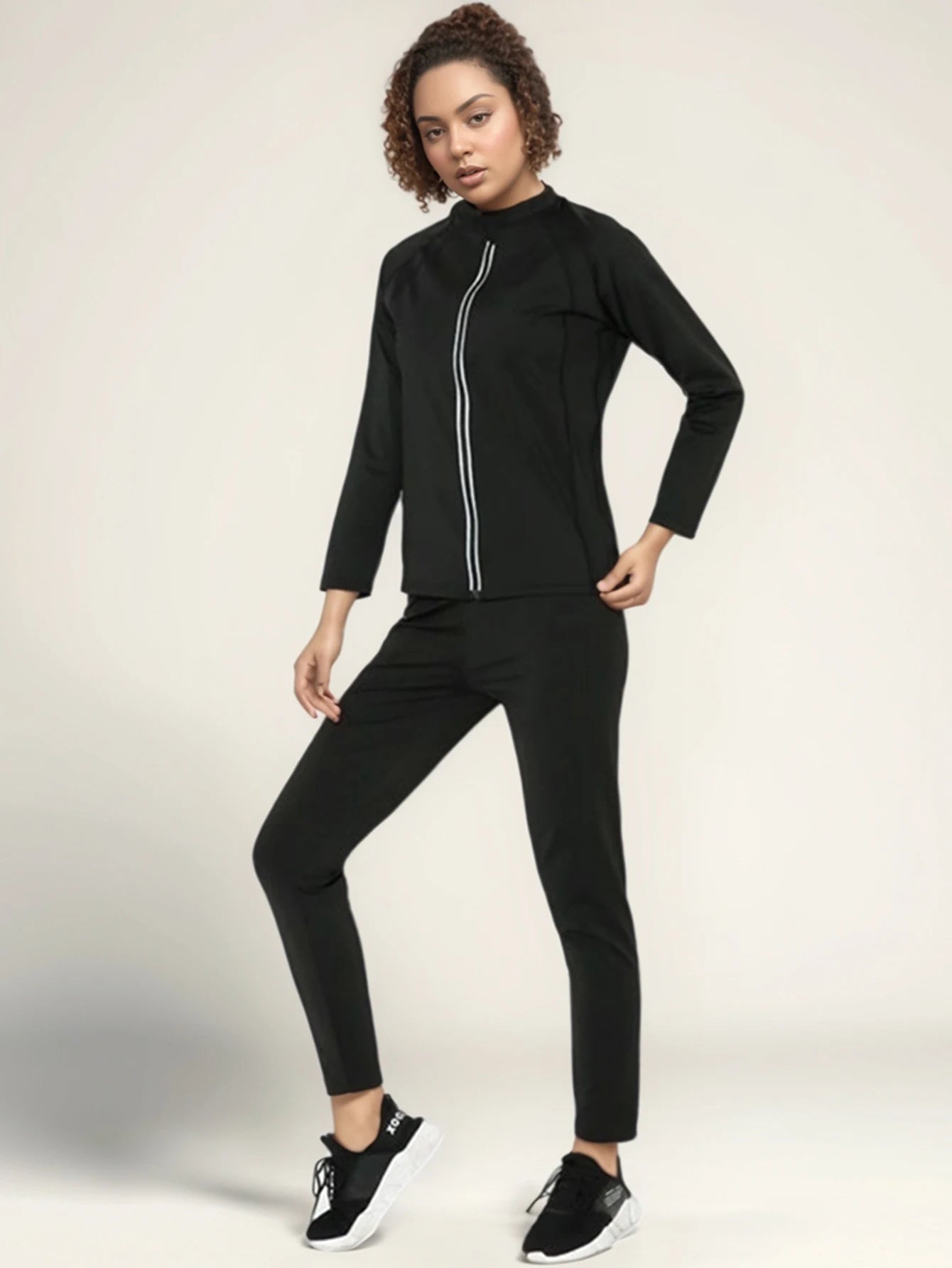 Women’s Performance Sauna Suit Set: Long Sleeve Top & Leggings for Enhanced Fitness and Comfort