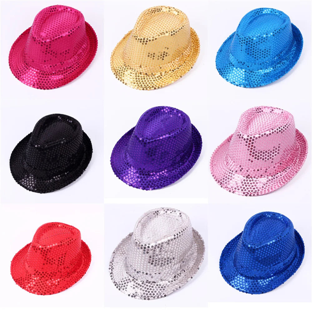 2024 Unisex Sequin Jazz Hat for Parties, Dances, and Celebrations - Dazzling Cowboy Cap with Adjustable Fit