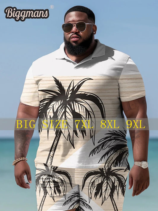 Biggmans Plus Size Short-Sleeve Summer Shirt for Big and Tall Men - Perfect for Beach and Casual Wear