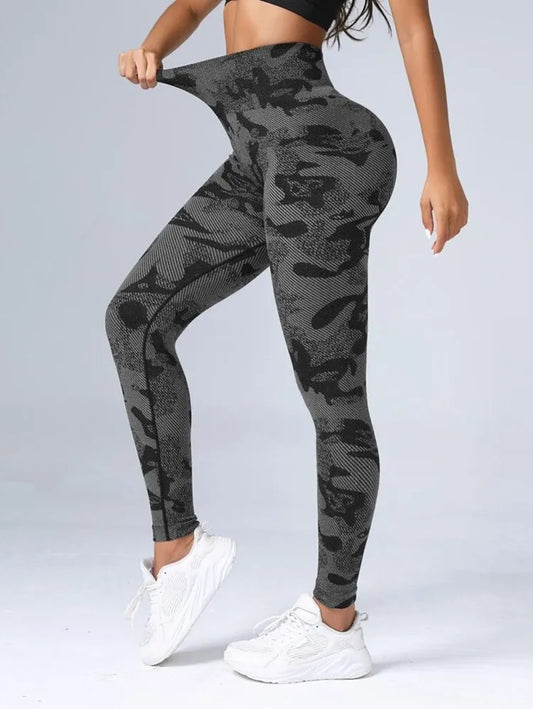 Women's 2023 Push-Up Scrunch Seamless Camouflage Leggings for Gym and Fitness