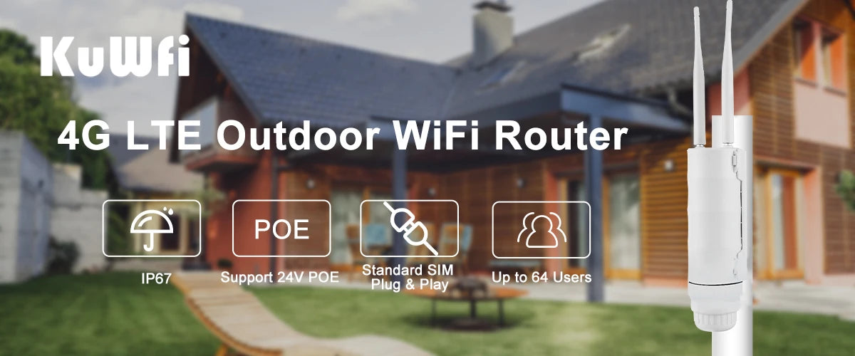 KuWFi Outdoor 4G LTE Router – Your Ultimate Solution for Fast and Dependable Internet Anywhere!