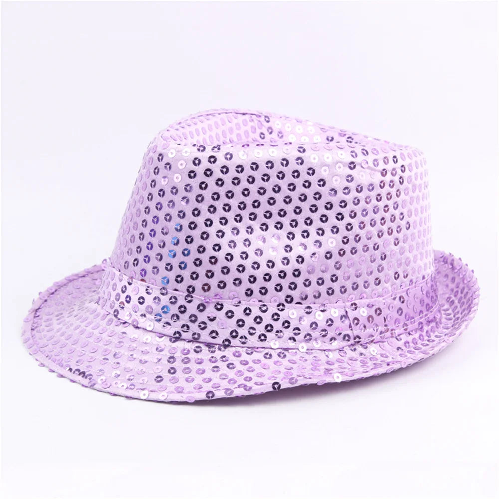 2024 Unisex Sequin Jazz Hat for Parties, Dances, and Celebrations - Dazzling Cowboy Cap with Adjustable Fit