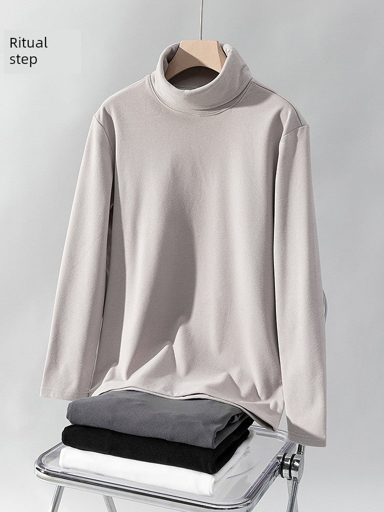 Chinese Fad Men's Long Sleeve Thermal Turtleneck Dralon Top